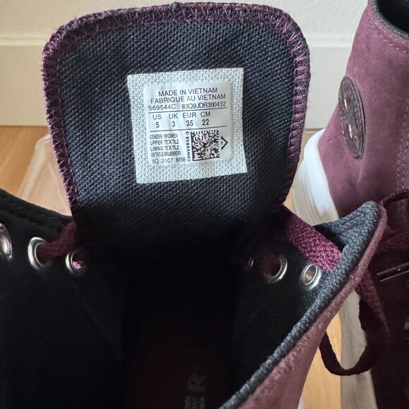 Converse Chuck Taylor All Star High Move “Diamond Metal” Black Currant – Size 5 - Picture 12 of 12